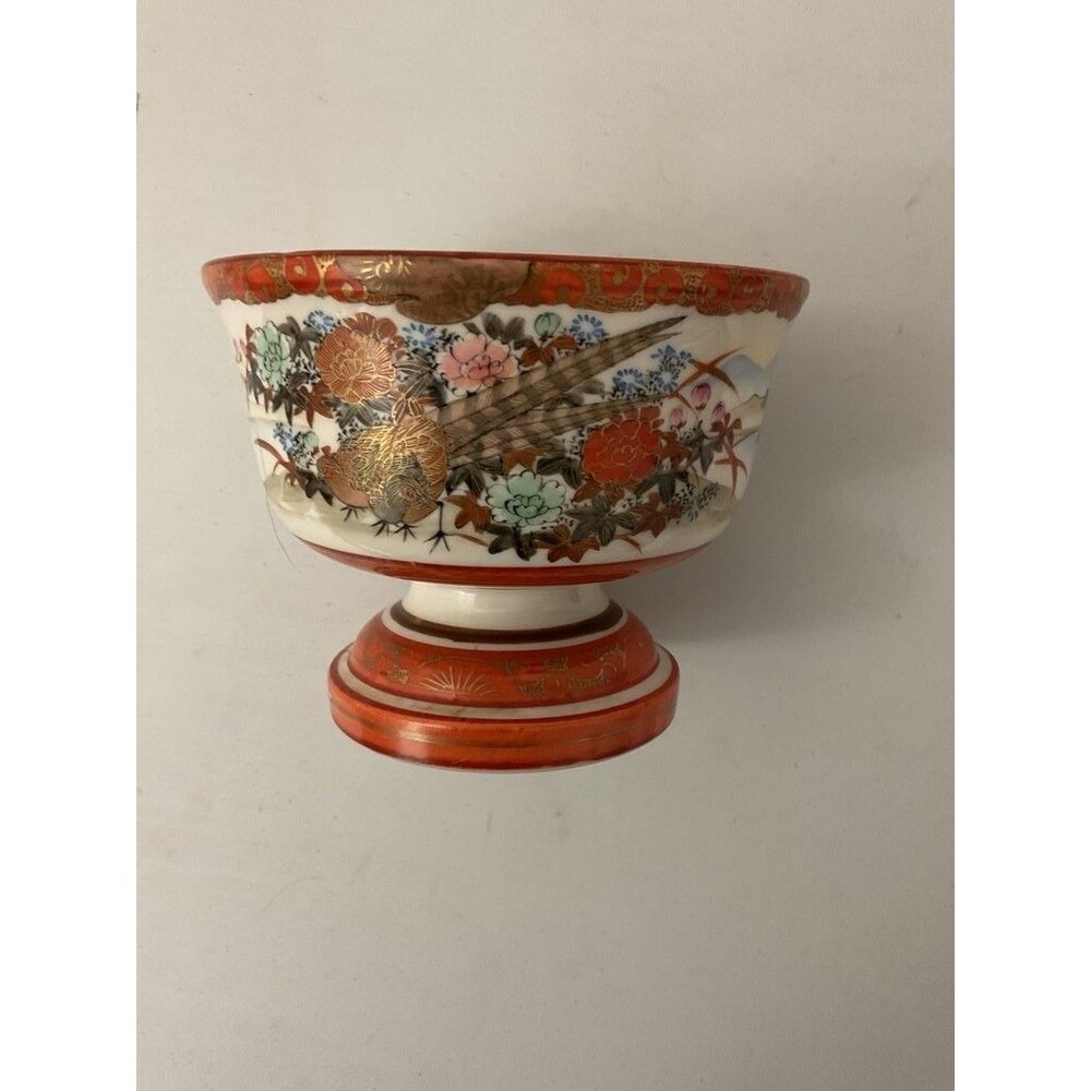 Vintage Japanese Imari Porcelain Pedestal Bowl